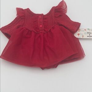 Mia & Mimi Red Ruffle Dress (2 Pieces)